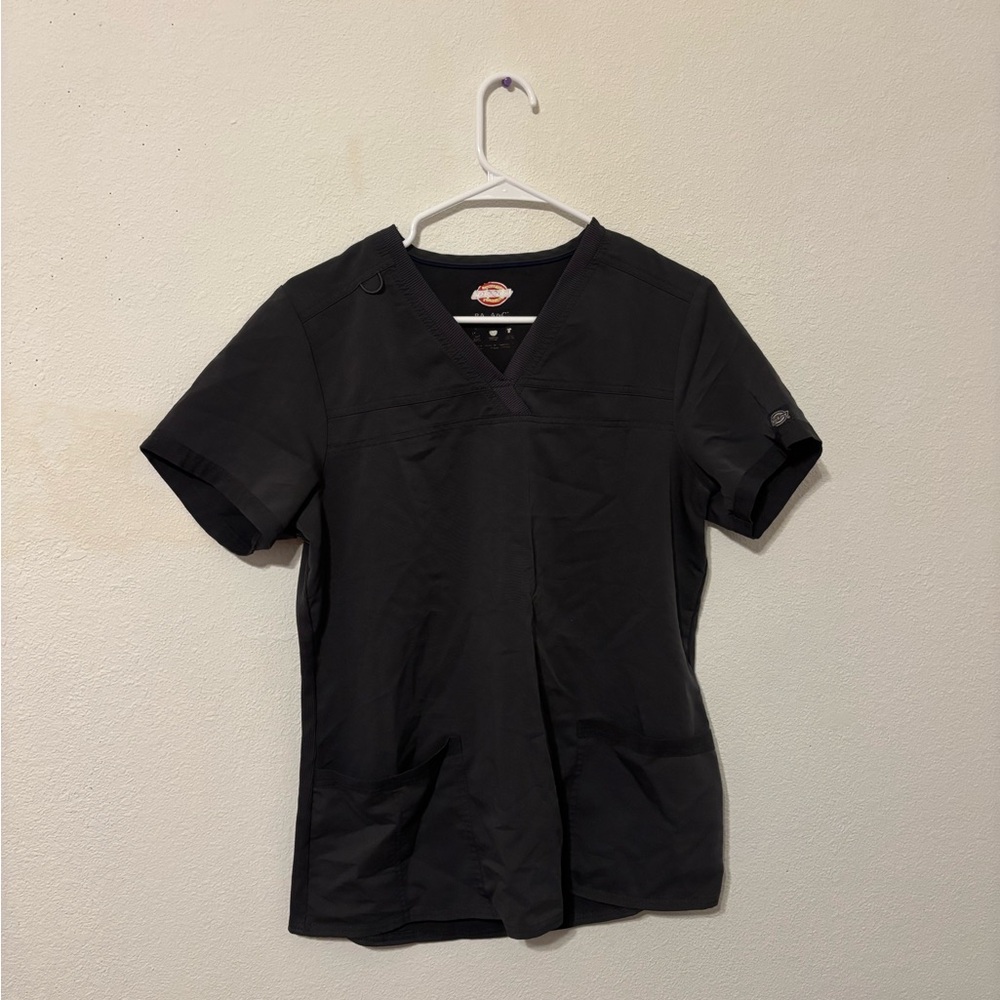 Dickies Charcoal V-Neck Scrub Top
